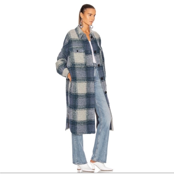 Isabel Marant Check blue coat - Picture 3 of 9